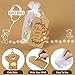Rtteri 120 Pcs Bear Baby Shower Favors Bear Party Favors, Cute Keychain with Organza Bags Thank You Kraft Tags and Rope for Guests Girls Boys Birthday Party Supplies Decorations (Brown, Stylish)
