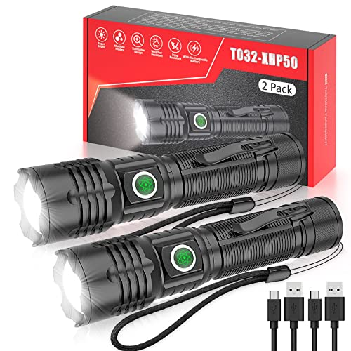 Adamstar Rechargeable Tactical Flashlights, Xhp50.2 Led Flashlights With Mode Lock, 8000 Lumens Bright Flash Light, High Powered Small Flashlight For Emergencies & Camping, Ip67 Waterproof, Zoomable #TOP3