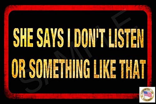8"x12" All Weather Metal Sign! USA Made! Funny Man Cave Bar Happy Hour Garage Decor (Listen)