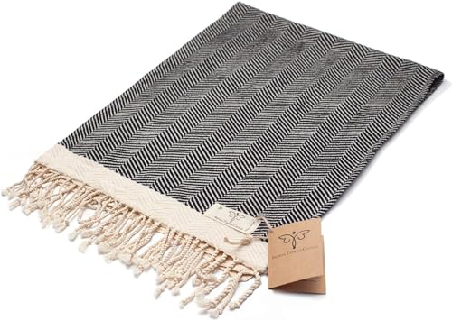 Smyrna Turkish Cotton Herringbone Series Turkish Hand Towels Set Of 2, 16X40 Inch, Decorative Turkish Hand Towels For Bathroom, Kitchen, Face, Hair, Tea, Yoga, Gym, Dishcloth Set Of 2 thumb #4