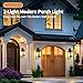 18'' Large Outdoor Light Fixture 2 Packs, Black Porch Lantern Wall Mounted, Waterproof 2-Light Exterior Lighting Fixtures with Clear Tempered Glass, Modern Sconce Outside Lights for House Patio Garage