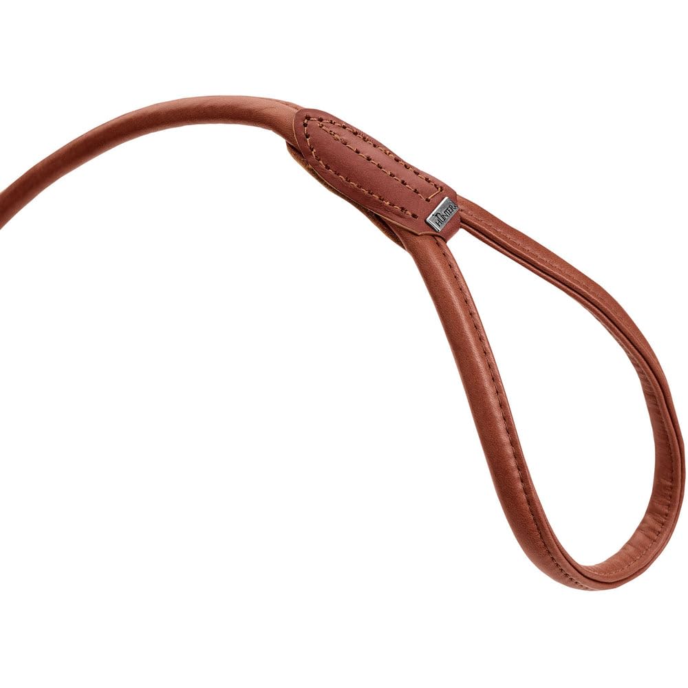 HUNTER Retriever - Guinzaglio Rotondo & Soft Canadian UP, Colore: Cognac, Morbida Pelle, Cinturino da Polso, Anello di Arresto Arrotondato, sostenibile, Made in Germany, Misura 10/120