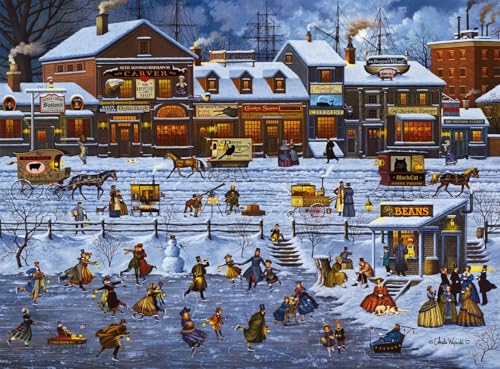 Buffalo Games - Charles Wysocki Bostonians and Beans - Puzzle de 1000 piezas | Arte de Charles Wysocki, acabado foil, tamaño 26.75 x 19.75 in, incluye póster, cartón reciclado, caja para exhibición miniatura 2