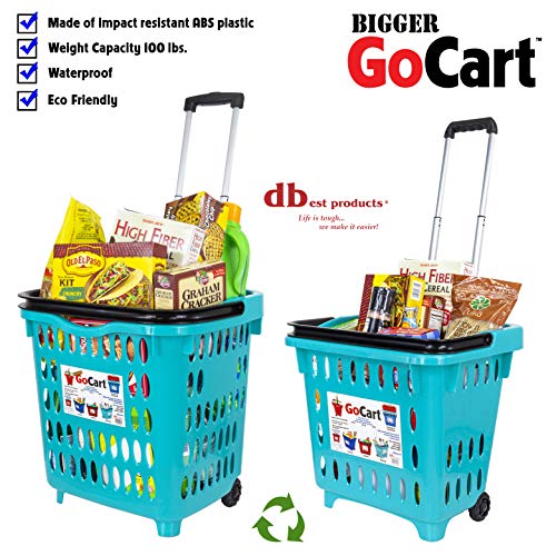 Dbest Products 01-682 Bigger Gocart Grocery Cart Rolling Shopping Laundry Basket thumb #3
