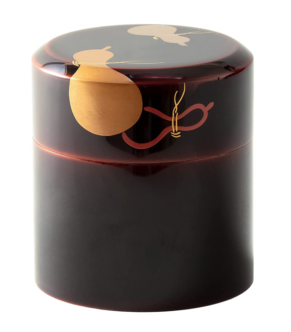 漆光堂『山中漆器 』茶筒 溜塗 ひさご蒔絵 CT-03 漆光堂『山中漆器 』