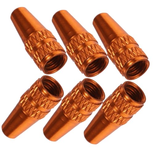 Cubiertas de válvula de aluminio 6 uds. Naranja estilo francés miniatura 1