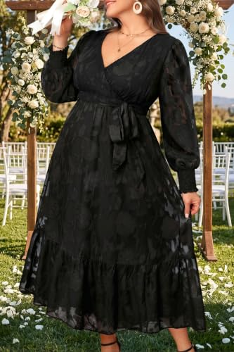 Image of Pinup Fashion Plus Size Wedding Guest Formal Cocktail A Line Long Dress