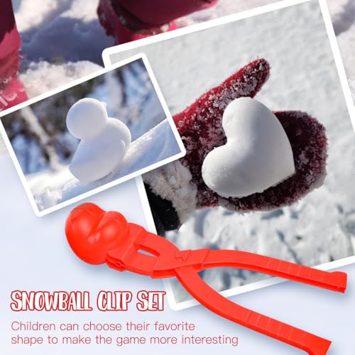 HOVCEH 6 Stück Schneeball Former, Snowball Maker, Schneeballzange, Schneeball Clip, Verschiedenen Formen Schneeball Makerheavy Pflicht mit Griff Winterwerkzeug für Kinder im Freien Spielen Schnee