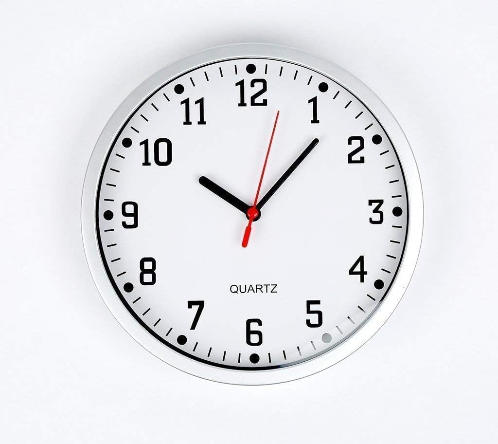 Wall Clock 9" Silent Non Ticking Decorative Modern Quartz Clocks Round Wall Clock Battery Operated from B&Q