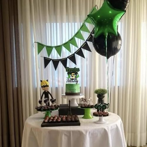 SYKYCTCY 1 Pack Soccer Happy 5th Birthday Cake Topper Sport Soccer Ball Cake Picks for Football Theme Kids 5th Birthday Party Cake Decorations Supplies - Image 4