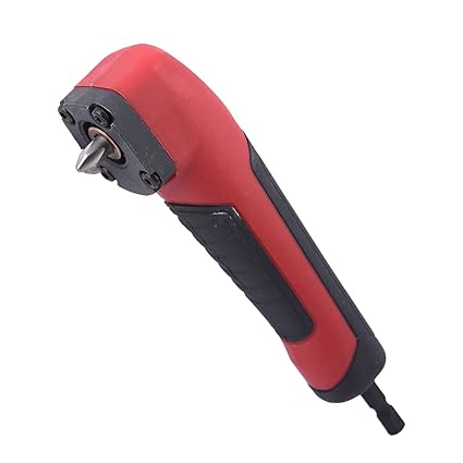 Right Angle Attachment Electric Screwdriver Repair 90 Degree Corner Device Screwdriver Socket Adapter Drill Bit Corner Adapter(Black Red)
