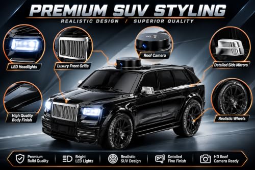 Image of RC Camera Car with HD Roof Camera & Smart Screen Remote Controller, 2.4GHz Rechargeable Remote Control SUV, Real-Time FPV Display, LED Lights, Up to 30m Range, Toy Car for Kids Age 6+
