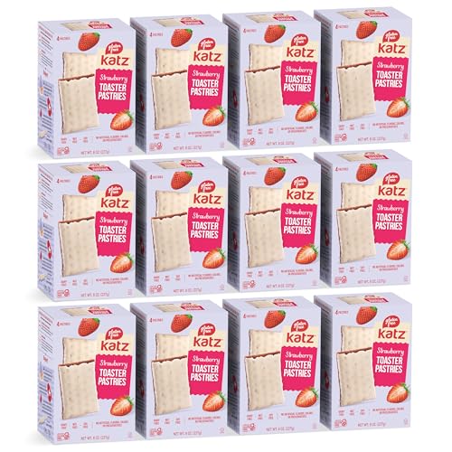 Image of Katz Gluten Free Strawberry Toaster Pastries. Snacks for Kids. Free of Dairy, Peanuts, Tree Nuts, and Sesame. No Artificial Colors. Kosher. 8oz (12pk)