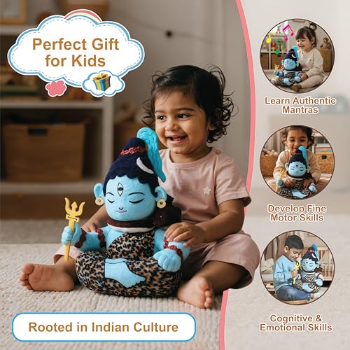 Image of Mantra Chanting Soft Toy (35 Cm) Lord Shiva Musical Soft Toys | Medium Size Soft Plush Toy | Lord Shiva Toy with Info. Booklet & Instruction | Best Gift for Infants, Kids, Babies