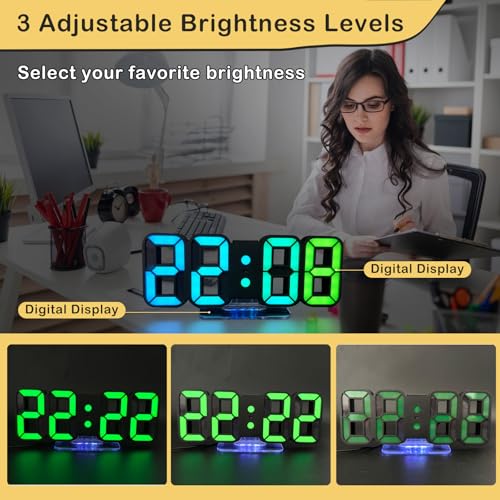 Seutgjie Wecker Verpackungsinhalt mit Halterung und Bedienungsanleitung. - Detailansicht von Seutgjie 3D LED Wecker...
