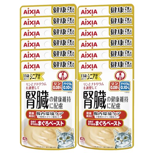 健康缶 シニア猫用 健康缶パウチ 腸内環境ケア 40g×12袋入りのサムネイル