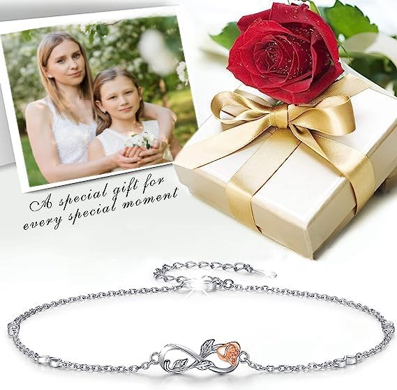 ZOEXUE S925 Sterling Silver Infinity Cross Anklet/Starfish/Rose/Heart/Stethoscope Adjustable Plus Size Beach Anklets Jewelry Gift for Women - Image 2