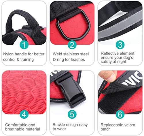 Image of PetVogue Dog No Pull Harness Body Belt | Reflective Dog Vest Oxford Fabric | Soft Padded Easy Control Dog Chest Neck Belt | No More Pulling Or Choking | for Small Medium Large Dogs - Size-Small, Red