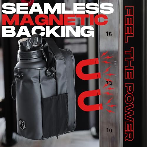 Magnetic Gym Bag for Men and Women – Sling Bottle with Magnetic Attachment | Water Bottle Holder, Gym Pouch, Crossbody Bag for Travel, Sports, Work, Fitness