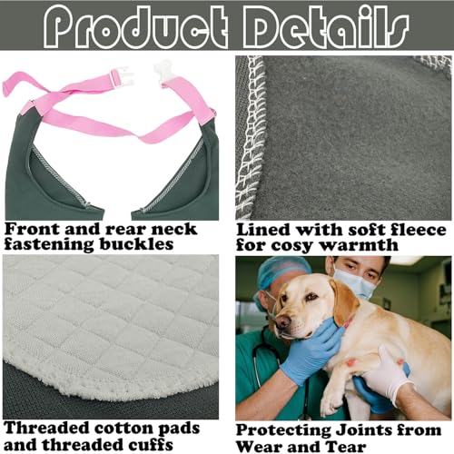 Image of Dog Elbow Pads Knee Protector Wraps Elbow Callus Treatment Sleeve for Wounds Front Legs Stop Licking Medium Large Dogs L, Grey