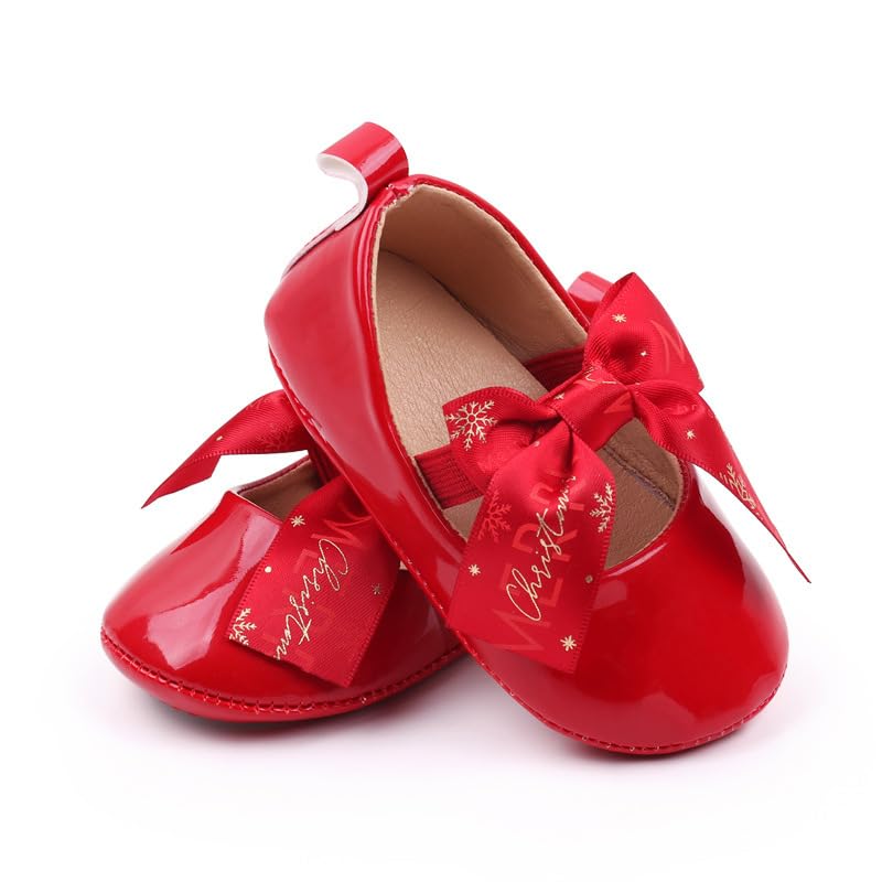 Baby Girls Mary Jane Shoes Anti-Slip Soft Sole Toddler Christams Princess Dress Flats4