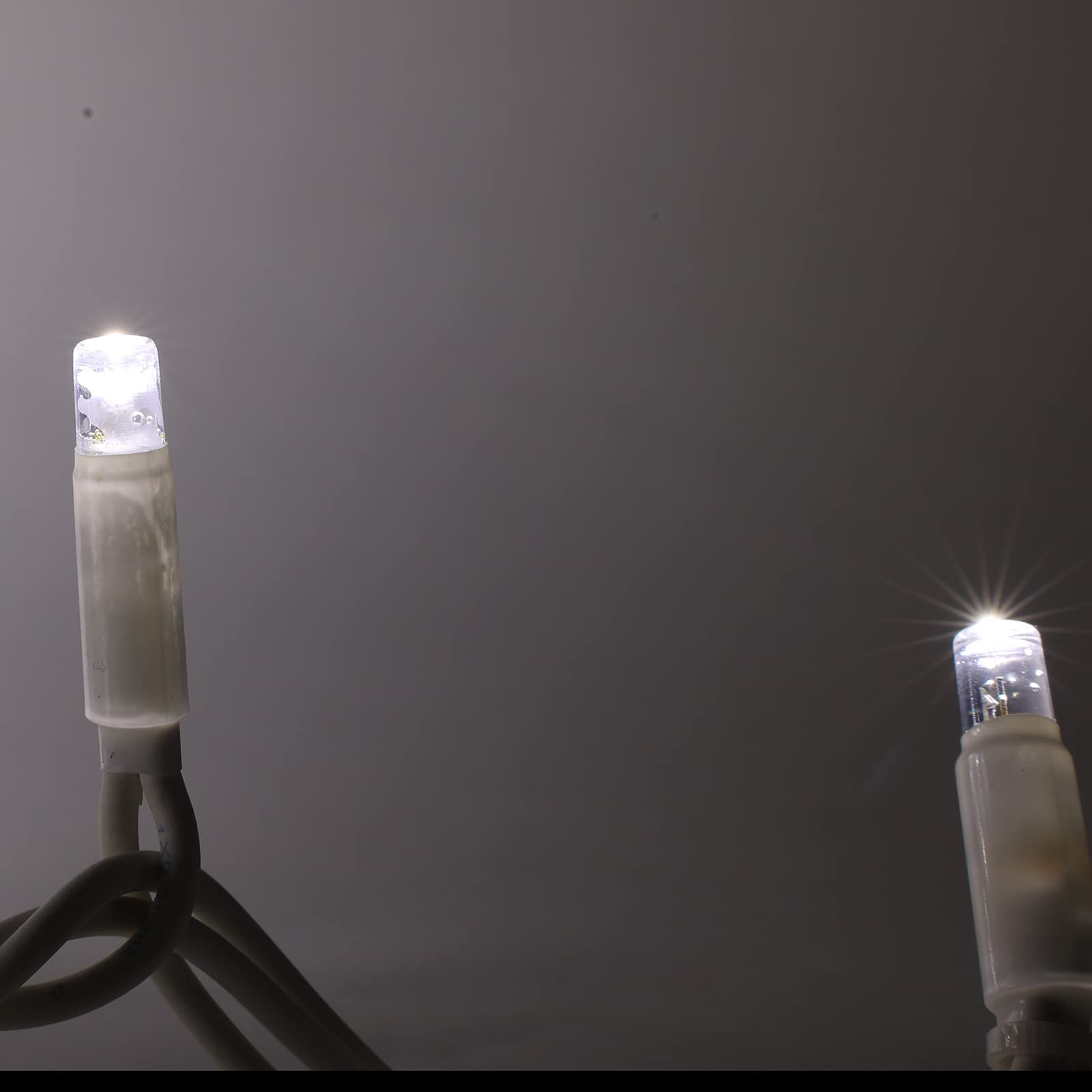 Luccika LED-Lichterkette für Weihnachten, professionell, MaxiLED, 8 mm, Flash, für Gärten, Geschäfte, Bars, Außenbereiche (eisweiß mit blauem Blitz, 10 Meter – 100 LEDs)