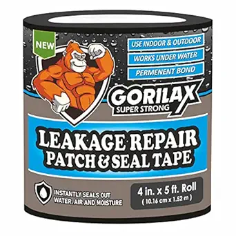 Gorilex Strong Leakage Repair Waterproof Tape Flex Seal Repair Tape Super Strong Adhesive Sealant Tape to instantly Stop Leakage of Roof Leaks Surface Crack Water tank Etc. (4 inch x 1.5 meter)