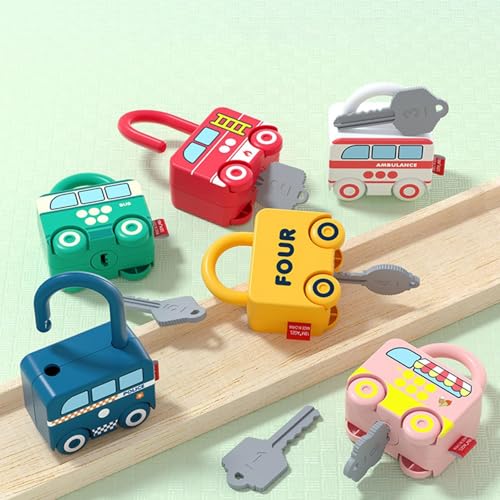 Image of Lock and Key Car Toy Practical Skill Matching Toys for Preschool Children Nus
