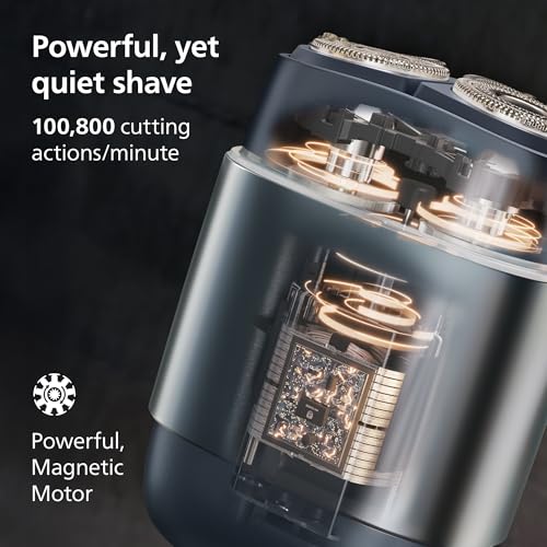 Image of Philips Norelco Shaver 700 Series - Compact Electric Shaver, Lift & Cut System, Dual SteelPrecision Blades, 4D Flex Heads, Wet & Dry Shave, Travel Case, Model S794 /94