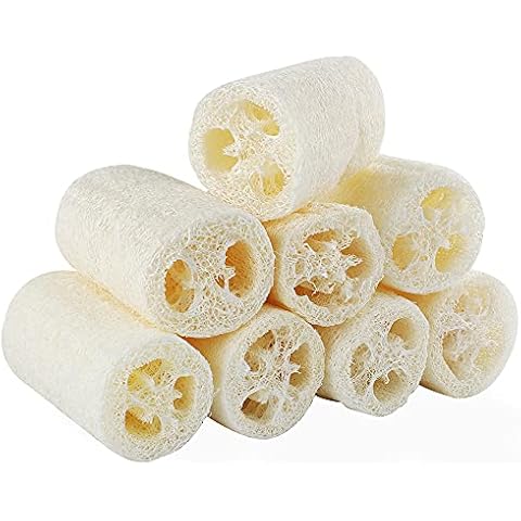 8pcs Organic Loofah Sponge Natural Loofah Sponge Organic Luffa Organic Sponge Bath for Shower Scrubbing and Kitchen Cleaning(6 * 10cm) Cover