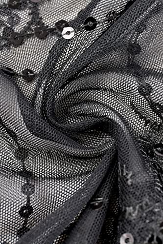 Image of BABEYOND 1920s Sequined Shawl Wraps for Women Fringed Evening Cape Wedding Bridal Shawl Scarf for Evening Dresses Party