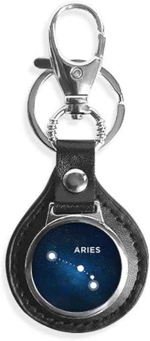 Aries Constellation Zodiac Sign Key Link Chain Ring Keyholder Finder Hook Metal