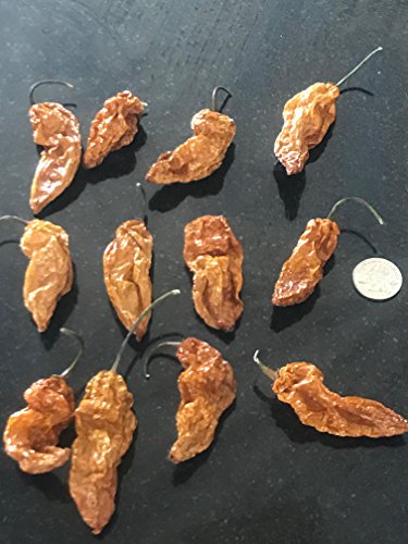 Yellow Dried Ghost Peppers Whole Dried Peppers +2 Free Wicked Tickle Super Hot #TOP1