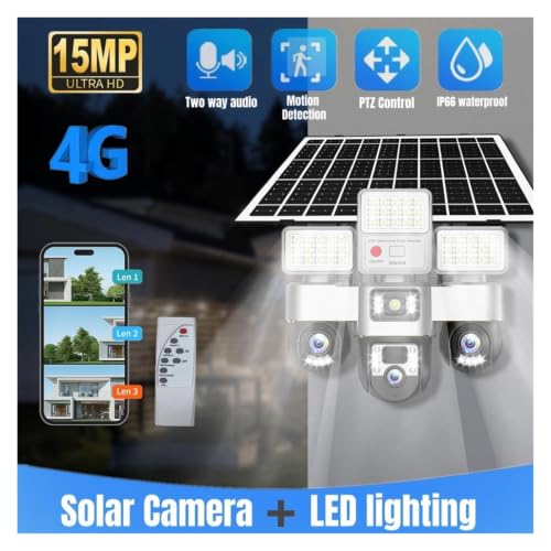 4G Solar PTZ Security Camera Triple Lens Outdoor - Additional View
