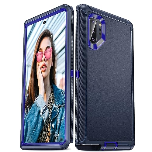 LeYi Compatible for Samsung Galaxy Note-10-Plus Case, Heavy Duty 3 in 1 Samsung Note 10 Plus Case, Military Grade Shockproof Phone Case Cover for Samsung Note 10 Plus, Blue