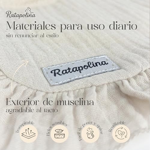 Miniatura 5 de Ratapolina Baberos Bebe Impermeables De Muselina Pack De 5, Diseño Elegante Con Capa Impermeable Interior, Suaves Y Resistentes