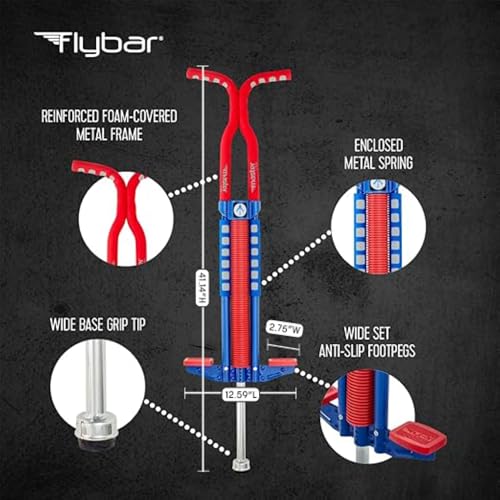 Image of Flybar Master Pogo Stick for Kids Ages 9+, 80-160 lbs - Easy Grip Handles - Active Exercise Toy for Tweens & Teens - Outdoor Toy with Non-Slip Foot Pegs for Boys and Girls - No Assembly Needed