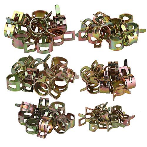 60 pcs Hoops Hose Clamps Fuel Hose Line Water Pipe Clamp Assortment Set