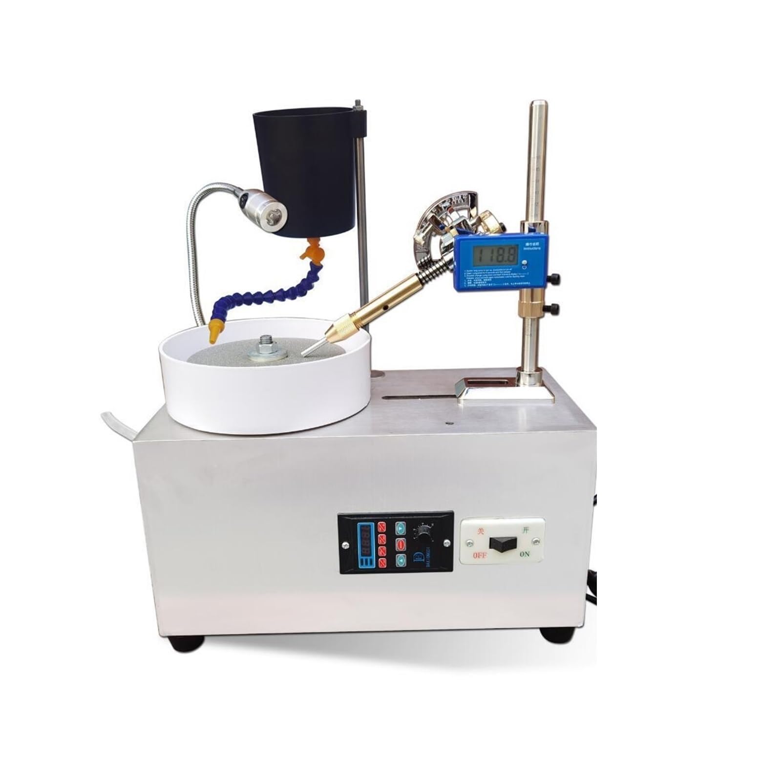 Kit lucidatrice per gioielli, Misuratore multi-funzione del tornio del tornio del tornio del lapidario Lapidary Faceting Machine Gemstone Macing Machine Attrezzature for lucidatura per gioielli, metal