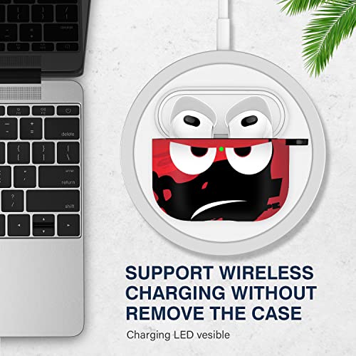 Image of for Airpods 3 Case 2021, Don't Touch Me for Airpods Cover with Keychain Soft Cute Shockproof Cover for Women Men Compatible with for Airpods 3 Charging Case,red