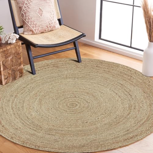 Thedecofactory – Teppich rund aus Jute in Beige Ø 70 cm für Wohnzimmer – Handgeflochten, natürlich, dekorativ im Boho-Stil