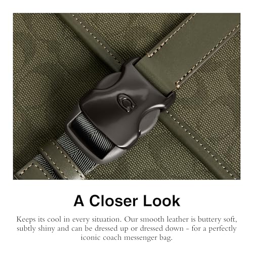 Coach Mens League Messenger Bag, Army Green, One Size - image 4
