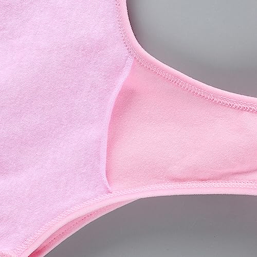 Unpadded Girls Bra Seamless Training Bra Breathable Cotton Bra Wireless Sports Bras Kids Crop Tops for 7-14 Years, 4 Pcs Set4