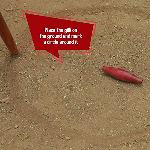 Image of Toiing Smacktoi aka Gilli Danda - Traditional Indian Outdoor Action Game for Kids Age 5 Years and Above Multicolor
