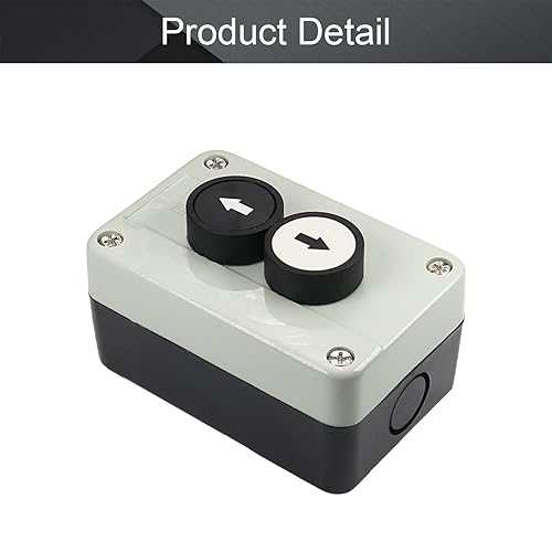 Miniatura 4 de Fielect 1 NO negro 1 NO botón blanco interruptor de la estación de interruptor momentáneo interruptor interruptor pulsador caja de estación de