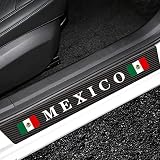 4 Pcs Mexico Flag Door Sill Protector Stickers, Universal Size Door Entry Guard Scuff Plate Stickers for Vehicle Truck SUV. (Mexico Flag)