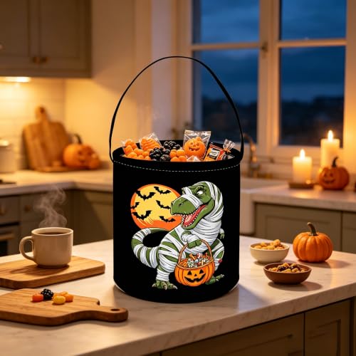 Image of ESSME Dinosaur Basket,Halloween Basket for Dinosaurs Baskets,Gifts Bins,Book Bins Empty.(Halloween Dinosaur)