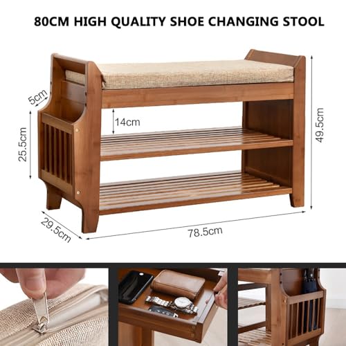 Banc de rangement industriel compact 100 kg, étagère à chaussures matelassée - 3