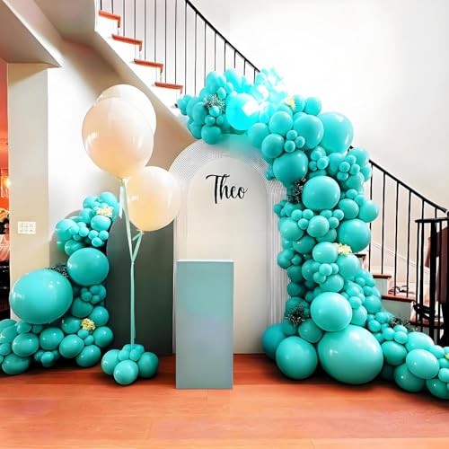 Image of KBZVNAF Teal Latex Party Balloons 50 Pack 12 inch | Turquoise Helium Matte Balloons for Birthday Wedding Baby Shower Gender Reveal Party Decorations