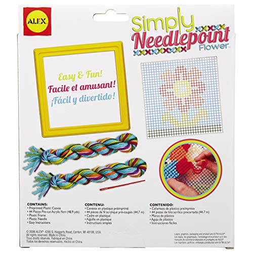 Image of Alex Craft Simply Needlepoint Flower Kids Art and Craft Activity, Gift for Beginners in Needlepoint, A Skill that Lasts a Lifetime, for Ages 5 and up (Pack of 2)